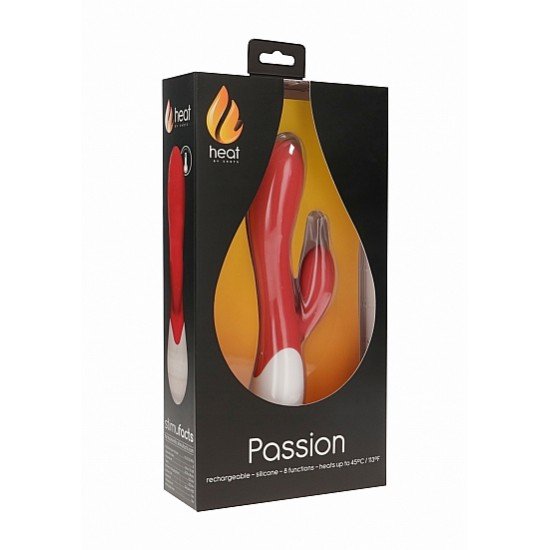 Vibrador Recarregável Rabbit Ponto-G Passion Heating 20cm Vermelho Vibrador Recarregável Rabbit Ponto-G Passion Heating 20cm Vermelho