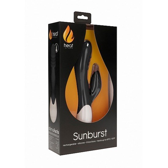 Vibrador Recarregável Rabbit Ponto-G Sunburst Heating 20cm Preto Vibrador Recarregável Rabbit Ponto-G Sunburst Heating 20cm Preto