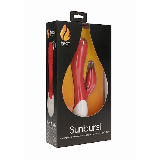 Vibrador Recarregável Rabbit Ponto-G Sunburst Heating 20cm Vermelho Vibrador Recarregável Rabbit Ponto-G Sunburst Heating 20cm Vermelho