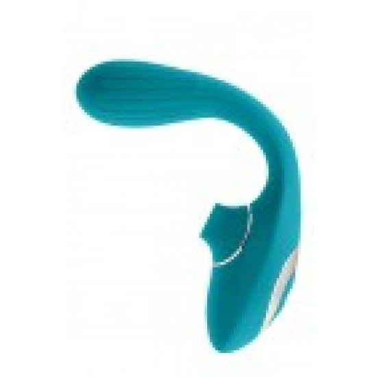 Dual Suction Azul O Dual Suction é um brinquedo de dupla estimulação, para estimular simultaneamente o ponto G e o clitóris. Seu design leve se adapta perfeitamente a todos os tipos de corpo, graças ao seu design. É composto por dois moto
