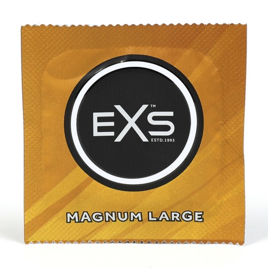 Se você precisa de um preservativo maior, o EXS Magnum é a opção ideal. Eles vêm com 60 mm de largura e bico alargado para maior conforto. Os EXS Magnum não têm cheiro de látex e são feitos de um látex fino, porém resist