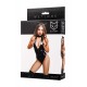 Glossy Kitti Bodysuit com Orelhas de Gato – Preto, Tamanho L é um body sensual feito do popular material Wetlook, dando-lhe uma aparência brilhante e luxuosa . O design também apresenta orelhas de gato fofas, a