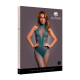 Bodystocking com uma combinação de estampa de renda e arrastão. Este modelo tem decote halter e virilha aberta. Este bodystocking tem bastante elasticidade e pode ser usado do tamanho XS ao GG.