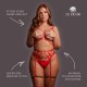 Conjunto Harness de alças finas e um ousado design de coração com calcinha aberta. O tecido macio e super elástico veste do tamanho XXL ao 5XL.