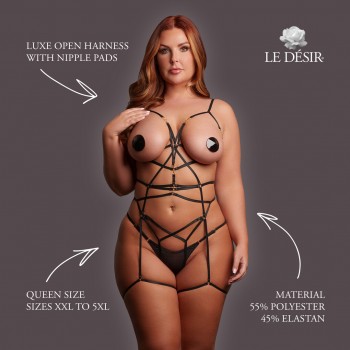 Luxe Open Harness with Nipple Pads - Queen Size