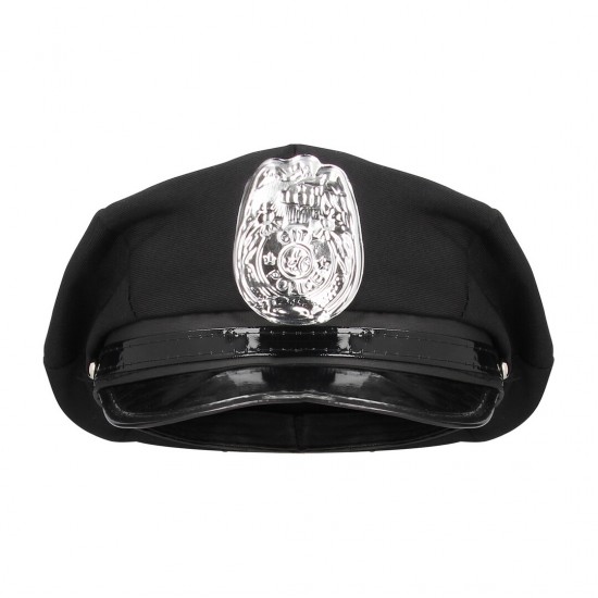 Basta fingir e usar a imaginação para ir além dos limites da realidade! Fantasia de policial dominante, com um body elegante com efeito molhado e boné combinando - pronta para chamar a atenção e assumir o controle da sit