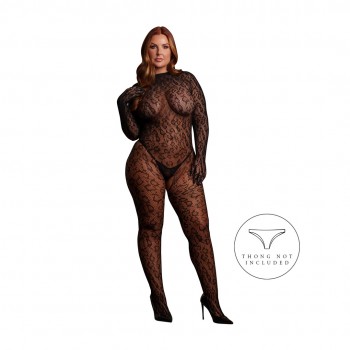 Roxy - Leopard Open Knit Cat Suit - Queen Size 