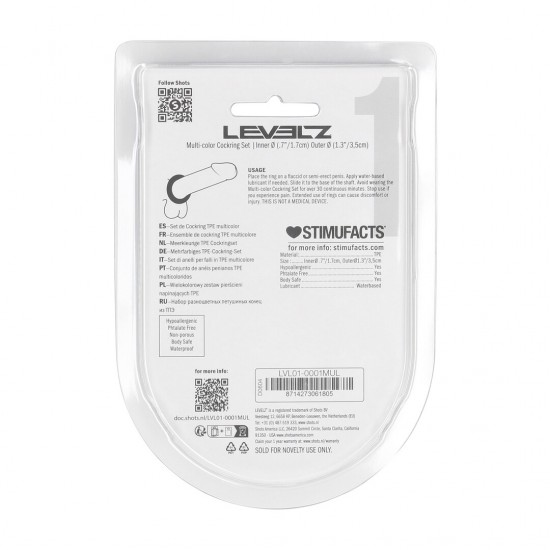 Expanda seus limites com este anel peniano de TPE ultraflexível da coleção LEVELZ. Este anel sem vibração é perfeito para iniciantes. Leve, elástico e seguro para o corpo, é uma ótima ferramenta inicial para aumentar a f