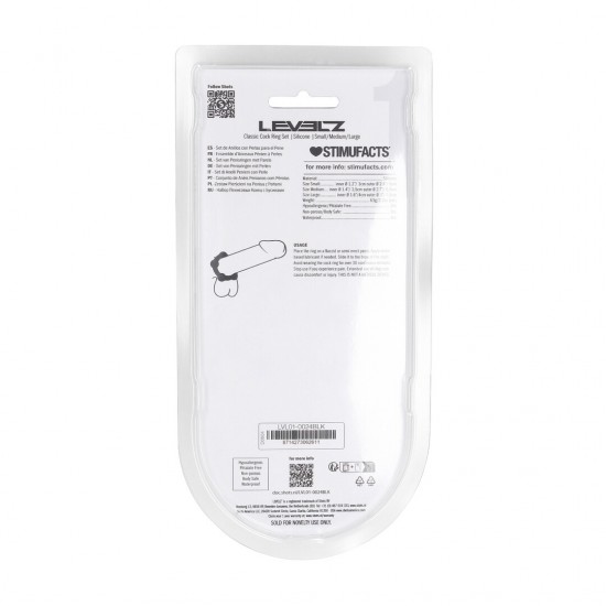 Eleve seu jogo com este trio essencial da coleção LEVELZ. Este conjunto sem vibração inclui três anéis penianos de silicone seguros para o corpo, nos tamanhos extra pequeno, pequeno e médio, perfeitos para uso com eixo,