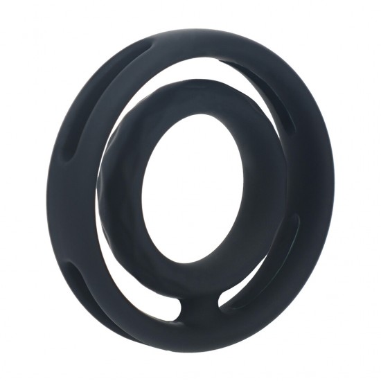 Anel peniano e escrotal de silicone com ranhuras clássicas - Preto Garanta prazer duradouro com este anel peniano e escrotal de dupla ação da coleção LEVELZ. Projetado para envolver tanto o pênis quanto o escroto, ele aumenta a firmeza, proporcionando alongamento e pressão satisfatórios