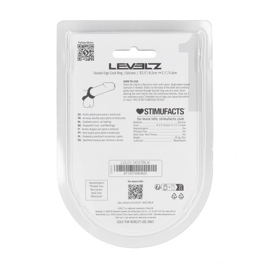 Garanta prazer duradouro com este anel peniano e escrotal de dupla ação da coleção LEVELZ. Projetado para envolver tanto o pênis quanto o escroto, ele aumenta a firmeza, proporcionando alongamento e pressão satisfatórios