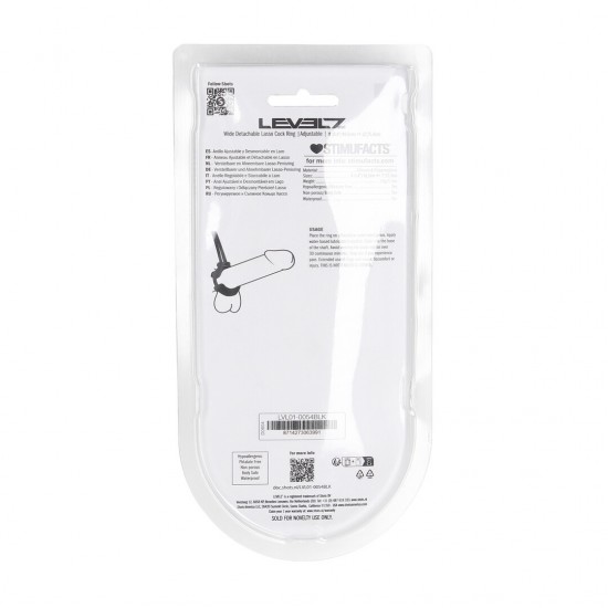 Encontre o ajuste perfeito com este anel peniano ajustável da coleção LEVELZ. Projetado com uma alça de silicone flexível e um controle deslizante com trava, este anel antivibração oferece tensão e controle personalizado