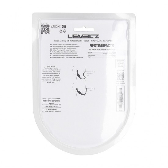 Potência e precisão se encontram neste híbrido Level 2 da coleção LEVELZ. Feito de silicone premium, este design combina um anel peniano confortável com um estimulador de próstata curvo para um prazer profundo e direcion