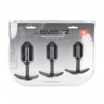 Conjunto de 3 plug anais de silicone com peso para treinamento - Preto