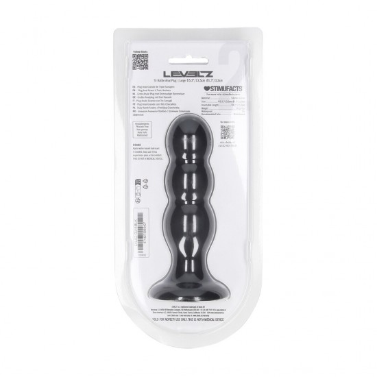 Prepare-se para a estimulação dinâmica com o plug vibrador triplo da coleção LEVELZ. Feito de silicone premium, este design Level 2 apresenta três bulbos suaves e de tamanho progressivo, além de um chocalho interno leve
