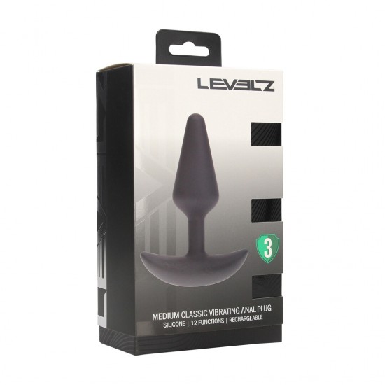 Classic Vib Silicone Anal Plug - M Desfrute de estimulação focada com o Plug Anal Vibratório Clássico Médio, desenvolvido para conforto e controle. Sua ponta lisa e cônica e formato triangular arredondado permitem fácil inserção, além de uma haste fina e