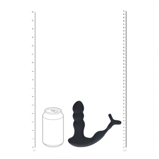 Estimulador da próstata de silicone com cabeça giratória e vibração dupla com anel peniano e escrotal - Preto Intensifique o seu prazer com o Estimulador de Próstata com Cabeça Dupla Vibratória e Rotativa. Projetado para máxima estimulação, este brinquedo avançado possui uma cabeça massajadora giratória e dois motores vibratório