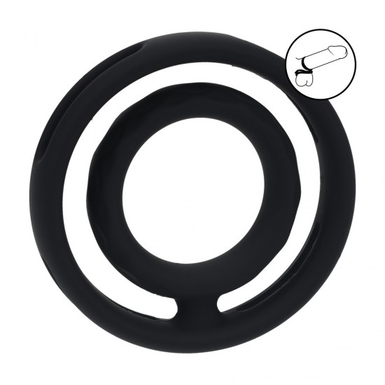 Anel peniano e escrotal de silicone com ranhuras clássicas - Preto Garanta prazer duradouro com este anel peniano e escrotal de dupla ação da coleção LEVELZ. Projetado para envolver tanto o pênis quanto o escroto, ele aumenta a firmeza, proporcionando alongamento e pressão satisfatórios