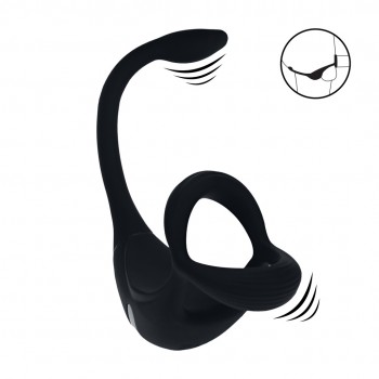 Anel peniano vibratório de silicone Tri O com controle remoto