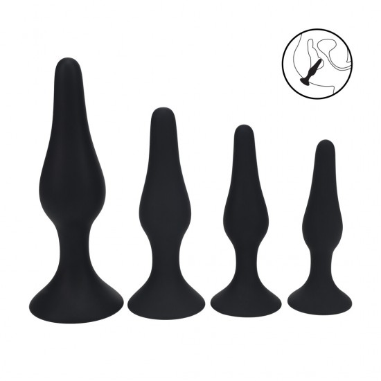 Expanda seus limites no seu próprio ritmo com o conjunto de plug anal fino e cônico da coleção LEVELZ. Feito de silicone premium, este conjunto Level 2 inclui quatro plugs — Pequeno, Médio, Grande e Extra Grande — cada u