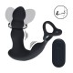 Estimulador da próstata de silicone com cabeça giratória e vibração dupla com anel peniano e escrotal - Preto Intensifique o seu prazer com o Estimulador de Próstata com Cabeça Dupla Vibratória e Rotativa. Projetado para máxima estimulação, este brinquedo avançado possui uma cabeça massajadora giratória e dois motores vibratório