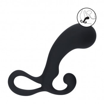 Massajador da próstata de silicone com alça - M - Preto