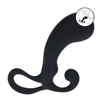 Massajador da próstata de silicone - L - Preto