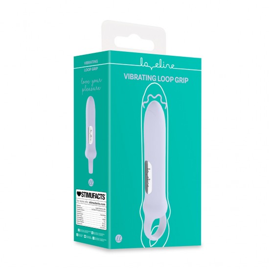 Vibrating Loop Grip Apresentamos o Vibrating Loop Grip da Loveline. Um massageador em formato de bala compacto, potente e suave, com 10 funções de vibração. Projetado com um laço de silicone macio para uma pegada segura e confortável. Cuida