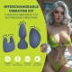 Apresentamos o Kit Vibrador Intercambiável, um conjunto versátil e compacto projetado para estimulação personalizada e conforto no dia a dia. Com um vibrador potente e intercambiável e capas com formato ergonômico, ele p