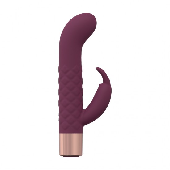 Apresentamos o Mini Vibrador Rabbit, um massajador compacto e elegantemente curvado, projetado para uma estimulação interna e externa equilibrada. Seu formato ergonômico e o estimulador externo flexível trabalham em conj