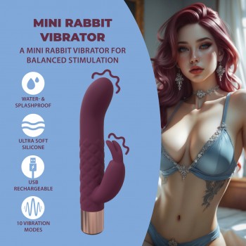 Mini Rabbit Vibrator - Burgundy