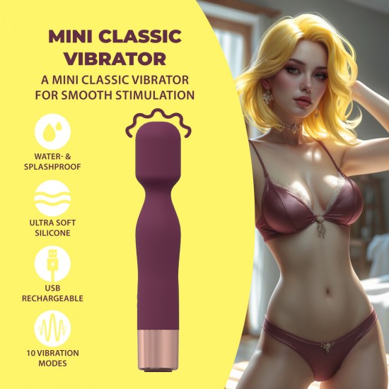 Apresentamos o Mini Vibrador Clássico, um massajador elegante e com formato sofisticado, projetado para uma estimulação suave e precisa. Seu formato clássico e delicadamente contornado oferece manuseio confortável e praz