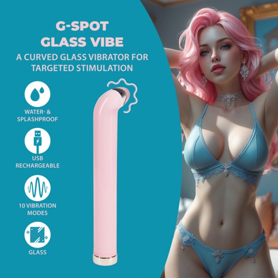 Apresentamos o G-Spot Glass Vibe da Loveline, um vibrador de vidro curvado projetado para estimulação direcionada e uso confortável. O formato suavemente curvado facilita a exploração precisa, enquanto a superfície lisa