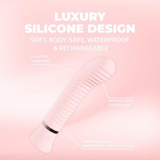 O Divine, da Loveline International, Coleção Paris, é um vibrador com 10 funções estriadas para o ponto G, projetado para uma estimulação precisa e satisfatória. Silencioso, com menos de 50 dB, garante discrição e propor