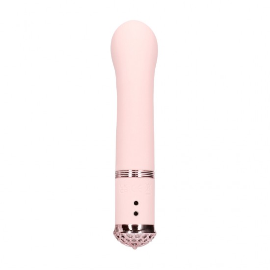 O Chérie da Loveline International, Coleção Paris, é um vibrador suave para o ponto G com 10 modos de funcionamento. Operando a menos de 50 dB, proporciona prazer discreto e até 55 minutos de uso com uma única carga. Fei