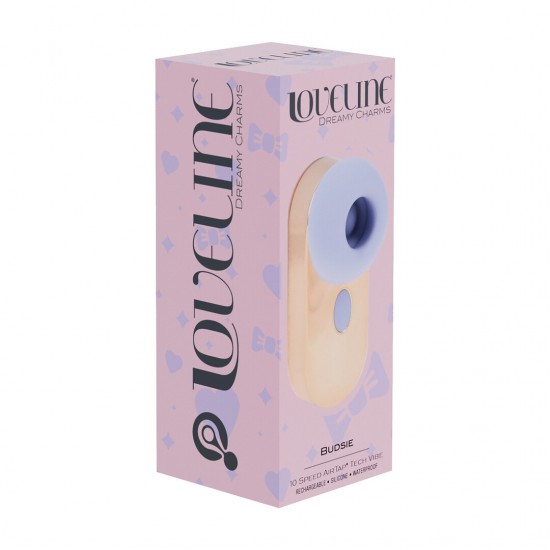 O Budsie é um vibrador pequeno, em formato de fone de ouvido, repleto de recursos. Com 10 funções de vibração, um motor F1 avançado e a tecnologia AirTap®, ele proporciona 5 sensações de vibração e sucção através de uma