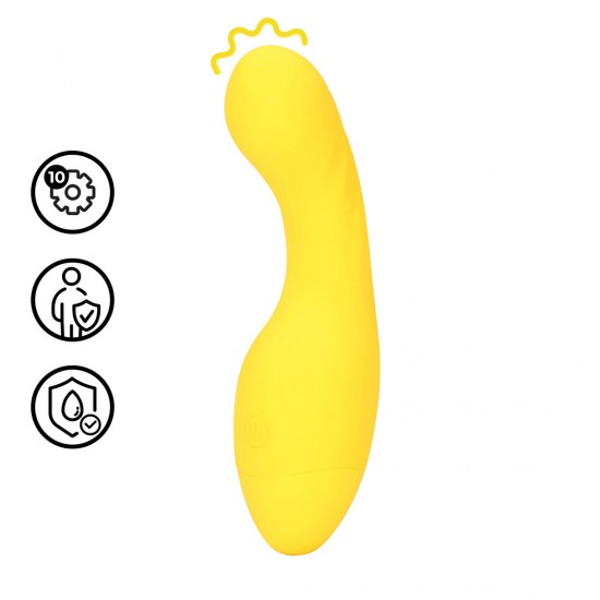 Descubra o Mini Vibrador com Ponta Curva da Loveline. Um vibrador compacto com ponta curva para posicionamento preciso e controle fácil. Feito de silicone macio e seguro para o corpo, com múltiplas configurações de vibra