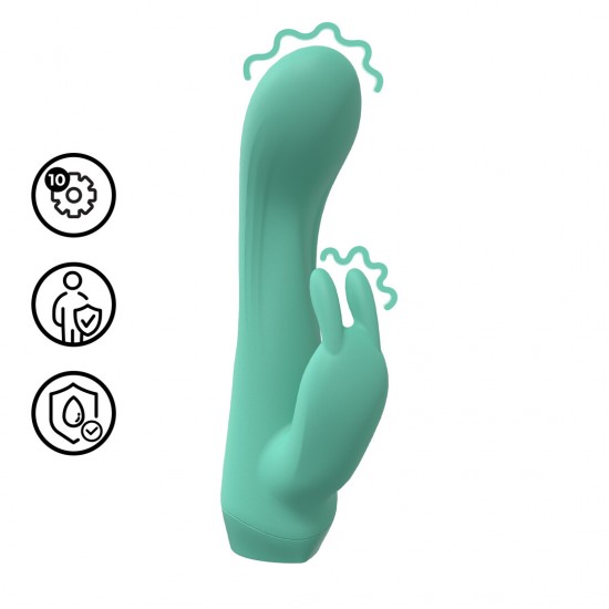 Apresentamos o Mini Vibrador Dual Rabbit, um massajador compacto e com design elegante, criado para proporcionar uma estimulação interna e externa equilibrada. Seu formato suavemente curvado e o estimulador flexível em f