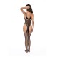 Esculpido para seduzir, este body de rede com strass apresenta linhas elegantes que delineiam e realçam cada curva. Detalhes brilhantes em strass destacam a forma natural do corpo, criando um efeito visual de emagrecimen