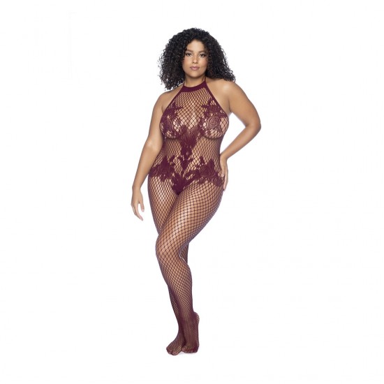 Catsuit de malha que abraça suas curvas como nenhum outro, com detalhes florais estrategicamente posicionados na frente e um decote sensual nas costas. Sem entrepernas.