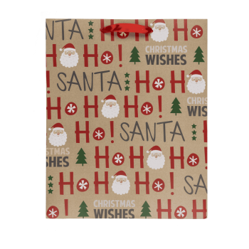Saco Papel HO HO HO 26 x 10 x 32 cm