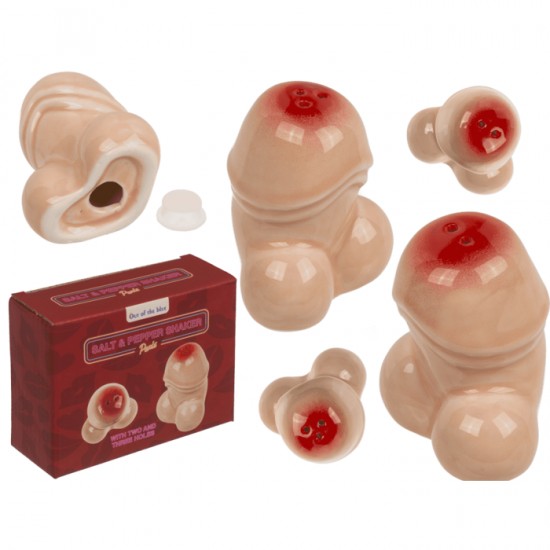 Conjunto de Saleiro e Pimenteiro em formato de pénis. 
