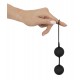 Bolas de amor preto com balas de aço rotativas internas. Comprimento total 10 cm, mais loop de retração de 9,5 cm. Bola ø aprox. 3,5 cm. Material: silicone, ABS, metal, isento de ftalatos de acordo com a regulamentação d