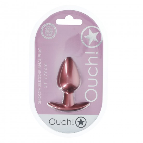 O Plug Anal Médio Ouch! de 3,1'' / 7,9 cm, com sua linda cor metálica, é único. Seja sozinho ou com seu parceiro, explore novos prazeres com estes lindos plugs de silicone macio Ouch!