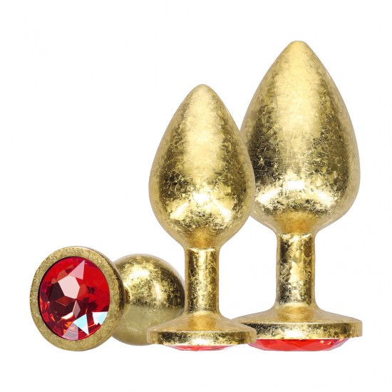 Descubra a sofisticação da International by Ouch! com o Conjunto de Plugs de 3 Peças da Coleção Paris. Com um acabamento dourado deslumbrante e bases incrustadas com joias, estes plugs de alumínio suave combinam luxo e p