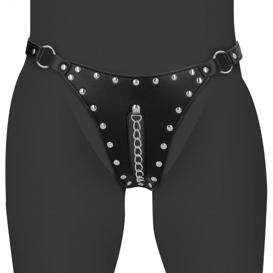 Esta Tanga de Castidade OUCH! Xtreme em Couro PU com Detalhe de Corrente é ideal para se entregar a fantasias fetichistas, práticas BDSM ou dramatizações, seja em festas ou no quarto com seu parceiro. Sinta-se empoderada