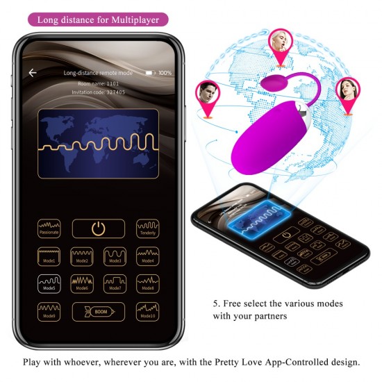 Ovo Abner da Pretty Love é um vibrador controlado por smartphone através de bluetooth. Como objecto de prazer discreto que é, pode ser utilizado em jogos a solo ou casal, ou em brincadeiras em público. Brinquedo mãos-liv