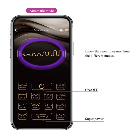 O vibrador em formato de ovo é feito de silicone totalmente à prova d'água para facilitar a limpeza, além de proporcionar diversão intensa e molhada no chuveiro ou na banheira, usando o seu telemóvel ou o do seu par