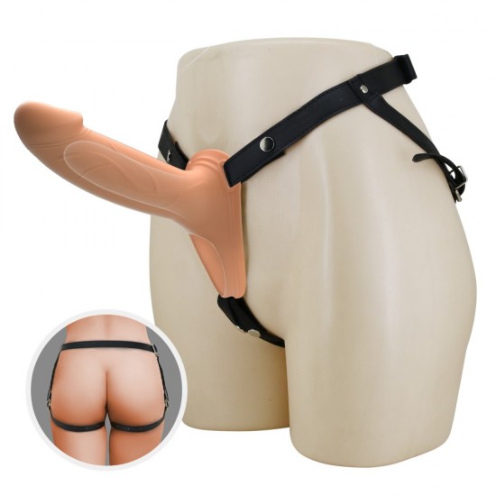 Assuma o controle e satisfaça seu(sua) parceiro(a) com o Strap-On com Dildo Oco da PRETTYLOVE. As alças de nylon ajustáveis ??facilitam a colocação do arnês e o ajuste perfeito à sua cintura, enquanto o forro interno mac