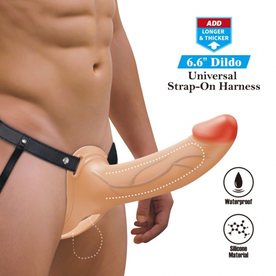 Assuma o controle e satisfaça seu(sua) parceiro(a) com o Strap-On com Dildo Oco da PRETTYLOVE. As alças de nylon ajustáveis ??facilitam a colocação do arnês e o ajuste perfeito à sua cintura, enquanto o forro interno mac